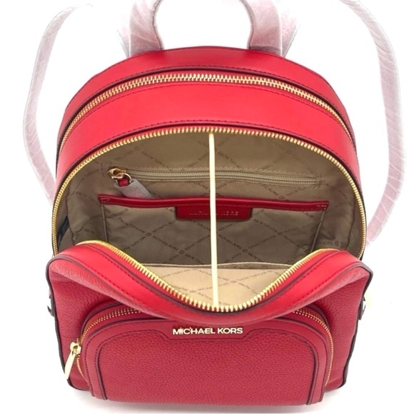 Michael Kors Jaycee Medium Backpack Bright Red (NWT) - Picture 4 of 7